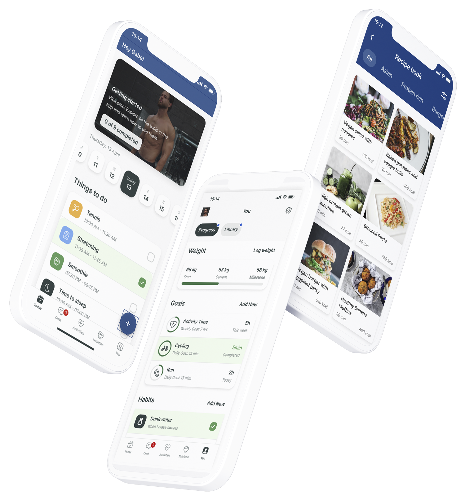 A mockup of the coaching app showcasing the features.